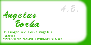 angelus borka business card